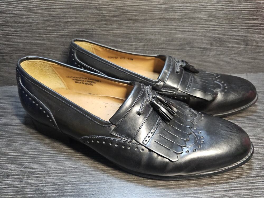 Stacy Adams Tassel Loafers Men's Size 13M Black Leather